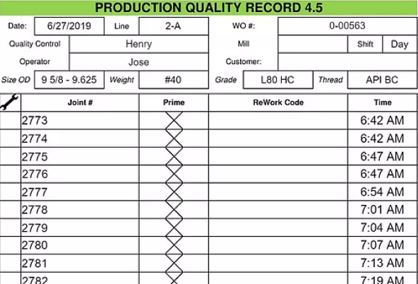 Quality Records for your product